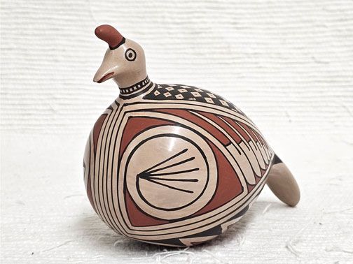 Mata Ortiz Handbuilt and Handpainted Quail Effigy