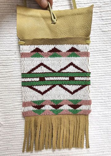 Native American Sioux/Ojibwe Made Beaded Medicine Bag at Kachina House