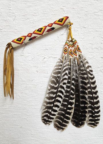 Native American Made Kiowa Style Peyote Prayer Fan at Kachina House