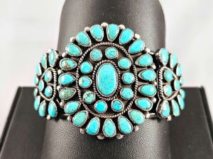 Navajo Made Blossom Cuff Bracelet--Vintage