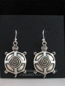 Native American Apache Made Turtle Earrings