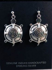 Native American Apache Made Turtle Earrings