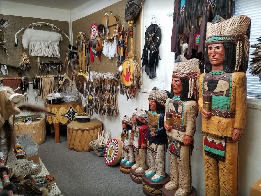 cigar stand carved indians at Kachina House