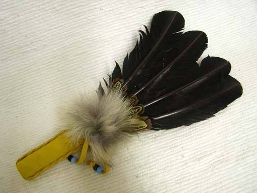 Native American Made Black Prayer Fan Black Native American Prayer Fan
