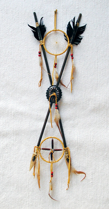 Native American Made 4-Way Crossed Arrows Dreamcatcher Large Native American Dreamcatcher