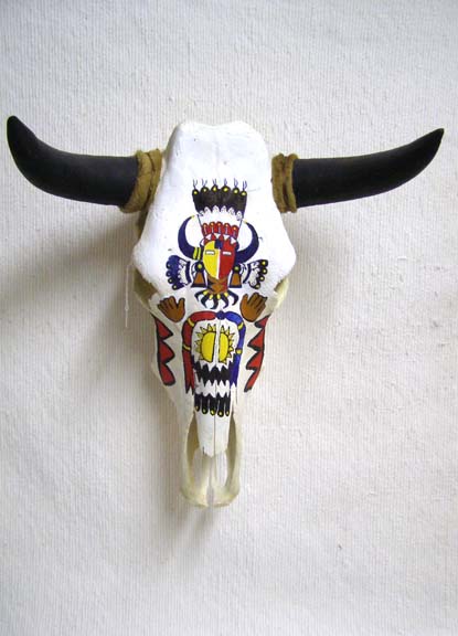 Native American Made Painted Skull Native American Painted Skull