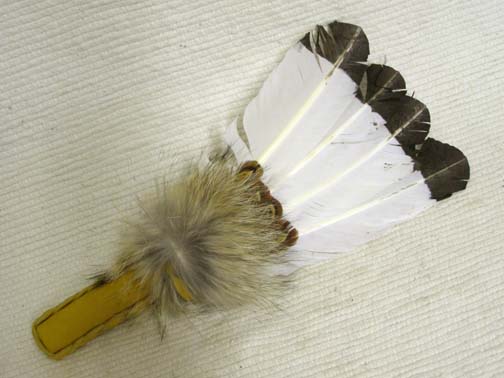 Native American Made White Prayer Fan White Native American Prayer Fan