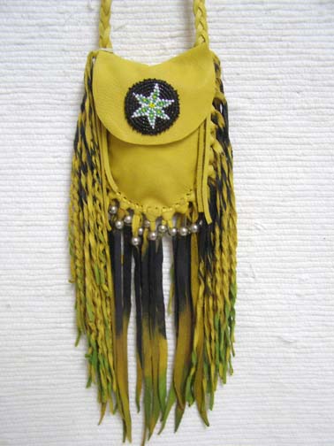 Native American Made Medicine Bag Native American Black Fringe Medicine Bag